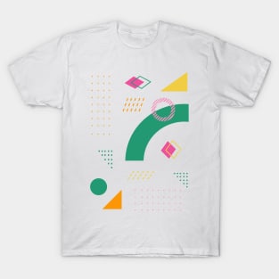 Retro 80s and 90s Memphis Style Geometric Shapes T-Shirt